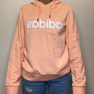 peach/salmon colored adidas hoodie